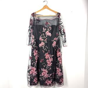 Chi Chi London Maternity Dress Women's Size 10 Embroidered Sheer